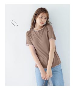 Tシャツ レディース トップス 40代 半袖 綿 春夏 カットソー 新作 大きいサイズ シンプル UVカット 韓国風 20代 おしゃれ 30代 かわいい 40代