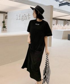 ワンピース レディース 40代 キレイめ ロング丈ワンピース 春夏 ロングTシャツ 大きいサイズ チュニック ゆったり 着痩せ プリント 30代 文字 50代