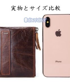 財布 ファスナー コンパクト プレゼント 本革 ギフト 二つ折り財布 メンズ ウォレット スキミング防止 おしゃれ ポイント消化