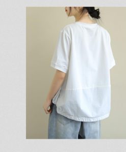 Tシャツ レディース トップス 40代 半袖 綿 白 クルーネック 春夏 カットソー 新作 大きいサイズ シンプル UVカット 韓国風 40代 かわいい 30代 おしゃれ 20代