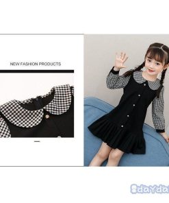 子供服 ワンピース 春秋 長袖 キッズ 女の子 ドット柄 折り襟 子供ドレス ジュニア ベビー服 Aライン カジュアル おしゃれ 可愛い 新品 130 160 120 150 140