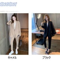 ロングパンツ セットアップ オシャレ 長袖スーツジャケット きれいめ 着痩せ セットアップ通勤 ビジネススーツ レディース 40代 カジュアルセットアップ 秋冬