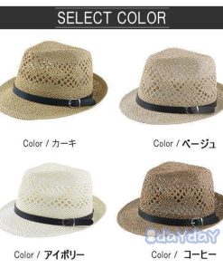 麦わら帽子 メンズ 中折帽子 ハット 中折れハット 風通し UVカット 紫外線対策 夏用帽子 アウトドア メッシュ おしゃれ 新作 夏 サマー