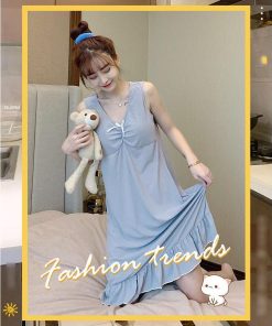 パジャマ レディース ルームウェア 夏 ワンピースタイプ 綿 女性 可愛い 韓国風 寝間着 部屋着 ゆったり 大きいサイズ おしゃれ コットン リボン付き