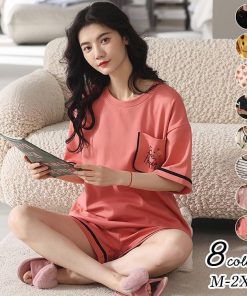 パジャマ ルームウェア レディース 夏 綿 半袖 パジャマ ルームウェア 大きいサイズ ショットパンツ 上下セット 可愛い 韓国風 寝間着 部屋着 女性