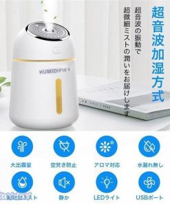 USB加湿器 卓上 オフィス 静音  ミニ加湿器 除菌 LEDランプ 気化式 大容量 持ち運び便利 アロマ対応 ペットボトル(P1XQJSQB/La) 空焚き防止 音波式 ナチュラル