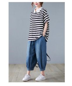 Tシャツ レディース トップス 40代 半袖 綿 ボーダー柄 春夏 カットソー 新作 大きいサイズ シンプル UVカット 韓国風 20代 30代 40代 かわいい おしゃれ