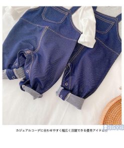 デニムロンパース ベビー キッズ つなぎ服 女の子 男の子 春 夏 長袖 コットン コンビネーション おしゃれ 子供服 カジュアル 可愛い オールインワン