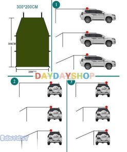 カーサイドタープ 車 タープ サイド テント キャンプ シェルター 車用 ルーフテント 車中泊 日よけ 雨 天幕 アウトドア 簡易テント 野外 3-4人用 お釣り