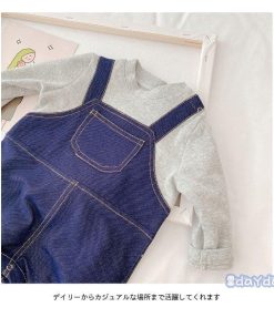 デニムロンパース ベビー キッズ つなぎ服 女の子 男の子 春 夏 長袖 コットン コンビネーション おしゃれ 子供服 カジュアル 可愛い オールインワン