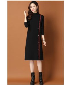 ワンピース 冬服 秋服 レディース ニットワンピース ゆったり スカート 韓国風 おしゃれ 大人 セーターワンピース 無地 ハイネック 厚手 30代 20代 きれいめ