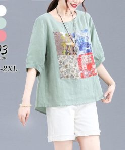 Tシャツ レディース 夏 綿麻 トップス 40代 半袖 カットソー 大きいサイズ シンプル ゆったり UVカット 韓国風 新作 20代 かわいい おしゃれ 30代