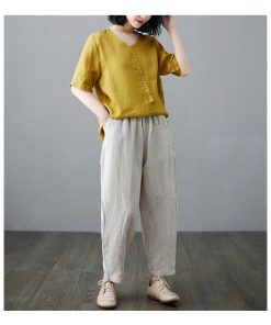 ワイドパンツ パンツ レディース 40代 春夏 綿麻 ボトムス ロングパンツ 韓国風 おしゃれ 20代 30代 50代 ハイウエスト ゆったり 楽ちん