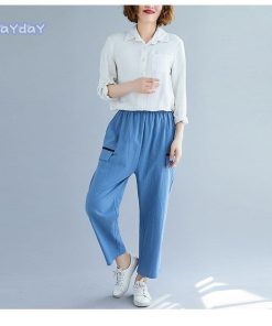 サルエルパンツ テーパードパンツ パンツ 綿麻パンツ ボトムス レディース カジュアル ポケット付き ゆったり コットン リネン コーデ 春 大きいサイズ 綿麻