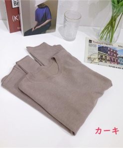 ニット レディース 40代 秋冬 新作 トップス 長袖 着痩せ カットソー Tシャツ トップス 韓国風 無地 おしゃれ 30代 50代 ピンク 赤 白 黒 緑 9色 黄 茶 紫 青