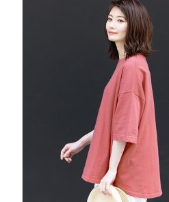 Tシャツ レディース トップス 40代 半袖 綿 白 ニット 春夏 カットソー 新作 大きいサイズ シンプル UVカット 韓国風 かわいい 30代 おしゃれ 20代 40代