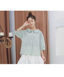 シャツ レディース トップス チェック柄 夏 Tシャツ ポロ襟 前開き 大きいサイズ 韓国風 オシャレ 通勤 大人 着痩せ キレイ カジュアル 20代 30代 40代 ゆったり