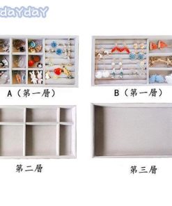 ピアス収納 便利 大容量 収納ケース 母の日ジュエリーボックス 引き出し 指輪 小物入れ ネックレス アクセサリーケース 便利　三段