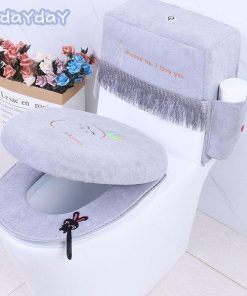 トイレマット トイレ用品 防臭 便座カバー 3点セット 便座クッショントイレカバー おしゃれ フタカバー 消臭 洗える ペーパー収納 水タンクカバー