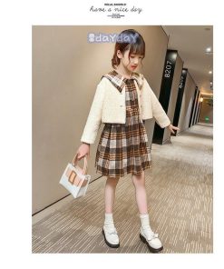 子供服 セットアップ 女の子 長袖 春秋 秋着 上下セット 韓国子供服 キッズ ジュニア トップス 丸首 スカート 膝上丈  新品 通学着 可愛い おしゃれ