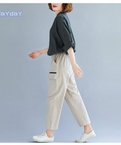 サルエルパンツ テーパードパンツ パンツ 綿麻パンツ ボトムス レディース カジュアル ポケット付き ゆったり コットン リネン コーデ 春 大きいサイズ 綿麻