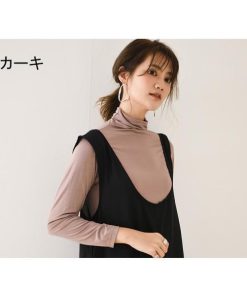 Tシャツ レディース 40代 綿 ハイネック カットソー 秋冬 韓国風 長袖 インナー 20代 30代 50代 トップス 大きいサイズ おしゃれ 体型カバー ゆったり 大人