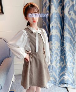 子供服 セットアップ 女の子 長袖 春秋 秋着 上下セット 韓国子供服 キッズ ジュニア トップス 丸首 スカート 膝上丈  おしゃれ 新品 通学着 可愛い