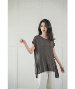 Tシャツ レディース 夏 綿 全7色 半袖 クルーネック カットソー トップス シンプル 透けない おしゃれ コーデ UVカット きれいめ 20代 30代 40代 フレア