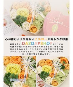 母の日ソープフラワー シャボンフラワー 石けんのお花 母の日造花ギフトフラワーボックス花 誕生日お祝い消臭 ハート型バレンタイン