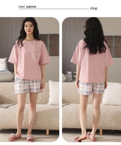 パジャマ ルームウェア レディース 夏 綿 半袖 パジャマ ルームウェア 大きいサイズ ショットパンツ 上下セット 可愛い 韓国風 寝間着 部屋着 女性