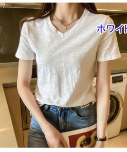 Tシャツ レディース トップス 40代 半袖 綿 白 ニット 春夏 カットソー 新作 大きいサイズ シンプル UVカット 韓国風 かわいい 20代 30代 おしゃれ 40代