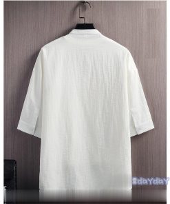 新作 夏物 大きいサイズ カジュアルシャツ メンズ 無地 五分袖シャツ 薄手 メンズシャツ 2021 トップス 五分袖
