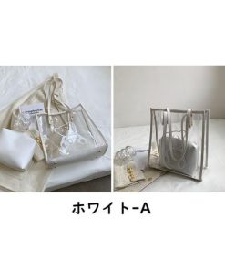 トートバッグ レディース クリアバッグ PVC ショルダーバッグ かばん 肩掛け 手持ち バッグ おしゃれ 鞄 通勤 通学 かわいい 軽量 40代 30代 お洒落 大容量 50代