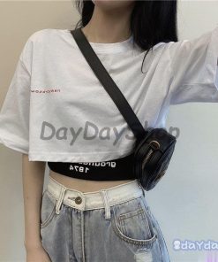 Tシャツ レディース  2点セット 半袖 へそ出し ショート丈 トップス ショートタンクトップ 春夏 ゆるい  ダンス ストリート風 原宿系ヒップホップ ファッション