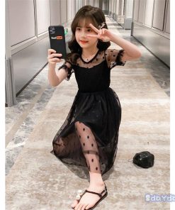 子供服 ワンピース 160 韓国子ども服 キッズ 女の子 夏服 半袖ワンピース チュール 水玉 子供ドレス 結婚式 誕生日 ベビー服 可愛い おしゃれ お姫様 ジュニア