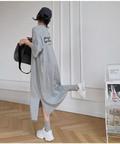 ワンピース ロンT Tシャツワンピース 40代 春夏 半袖 ロング丈 綿 ワンピース レディース 体型カバー 着痩せ 大きいサイズ ゆったり 韓国風 30代 20代