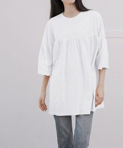 Tシャツ レディース 40代 夏 綿 トップス クルーネック 半袖 カットソー キレイめ 大きいサイズ ゆったり 韓国風 20代 40代 お洒落 おしゃれ 30代