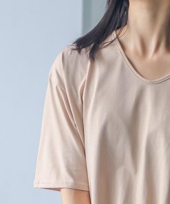 Tシャツ レディース 春夏 40代 半袖 Vネック ニットトップス 白Tシャツ 無地 綿 ショット丈ニットソー ゆったり カットソー おしゃれ 50代 大人 30代