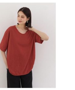 Tシャツ レディース 夏 綿 トップス 40代 半袖 カットソー 新作 大きいサイズ シンプル インナー UVカット 韓国風 20代 30代 40代 おしゃれ かわいい