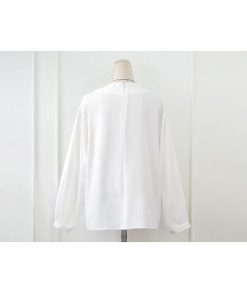 Tシャツ ボリューム袖 レディース 無地 綿 ベーシック シンプル 白 黒 UV対策 カットソー 大きいサイズ 新作 40代 30代 20代