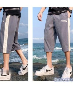 メンズ 通気性 クロップドパンツ 夏 カジュアルパンツ ハーフパンツ 7分丈パンツ ショートパンツ