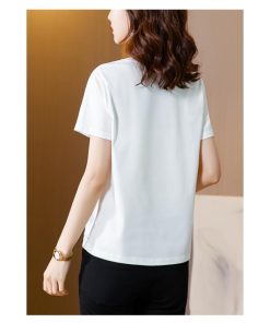 Tシャツ レディース 夏 プリント トップス 40代 半袖 カットソー 大きいサイズ シンプル UVカット 韓国風 新作 かわいい 20代 おしゃれ 30代