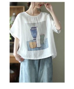 Tシャツ レディース トップス 40代 半袖 綿麻 春夏 カットソー 新作 大きいサイズ シンプル インナー UVカット 韓国風 20代 おしゃれ 30代 かわいい 40代