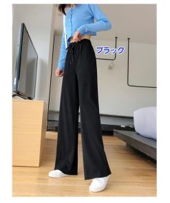 パンツ レディース 春夏 ボトムス ワイドパンツ ロングパンツ 韓国風 綿 ハイウエスト おしゃれ 20代 30代 50代 楽ちん ゆったり 40代