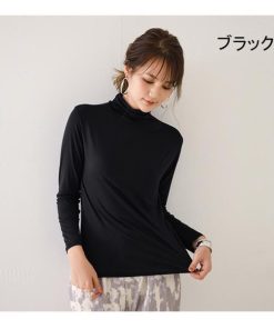 Tシャツ レディース 40代 綿 ハイネック カットソー 秋冬 韓国風 長袖 インナー 20代 30代 50代 トップス 大きいサイズ おしゃれ 体型カバー ゆったり 大人