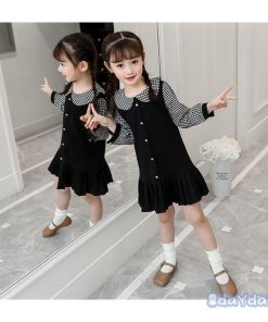 子供服 ワンピース 春秋 長袖 キッズ 女の子 ドット柄 折り襟 子供ドレス ジュニア ベビー服 Aライン カジュアル おしゃれ 可愛い 新品 130 160 120 150 140