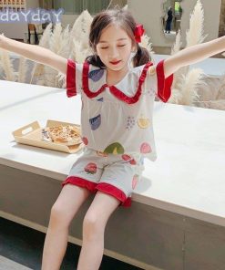 子供パジャマ シルク風こどもパジャマ 110/120/130/140/150/160cm おしゃれ キッズパジャマ 女の子 ガールズルームウェア 部屋着 夏用 半袖 寝巻き