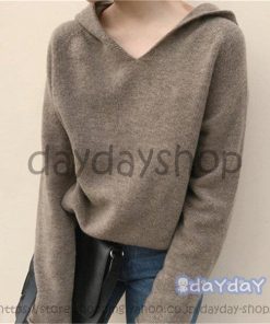 レディース トップス 長袖 ニット Vネック トップス パーカー プルオーバー Tシャツ プルオーバー カシミアタッチ 春服 ニット