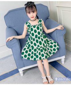 子供服 ワンピース ノースリーブ 春夏 女の子 キッズワンピース 薄手 ドット柄 チュニック 子供ドレス ジュニア おしゃれ 可愛い 女児 新品 150cm 涼しい 160cm