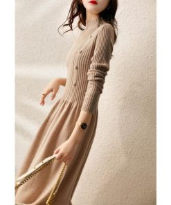 ワンピース 冬服 秋服 レディース ニットワンピース ゆったり スカート 韓国風 おしゃれ 大人 セーターワンピース 無地 ハイネック 30代 厚手 きれいめ 20代